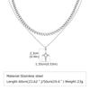 2pcs Set Hip-hop Hollow Star Pendant Necklace for Men, Double Layered Stainless Steel Chain Collar, Fashion Punk Jewelry Gift