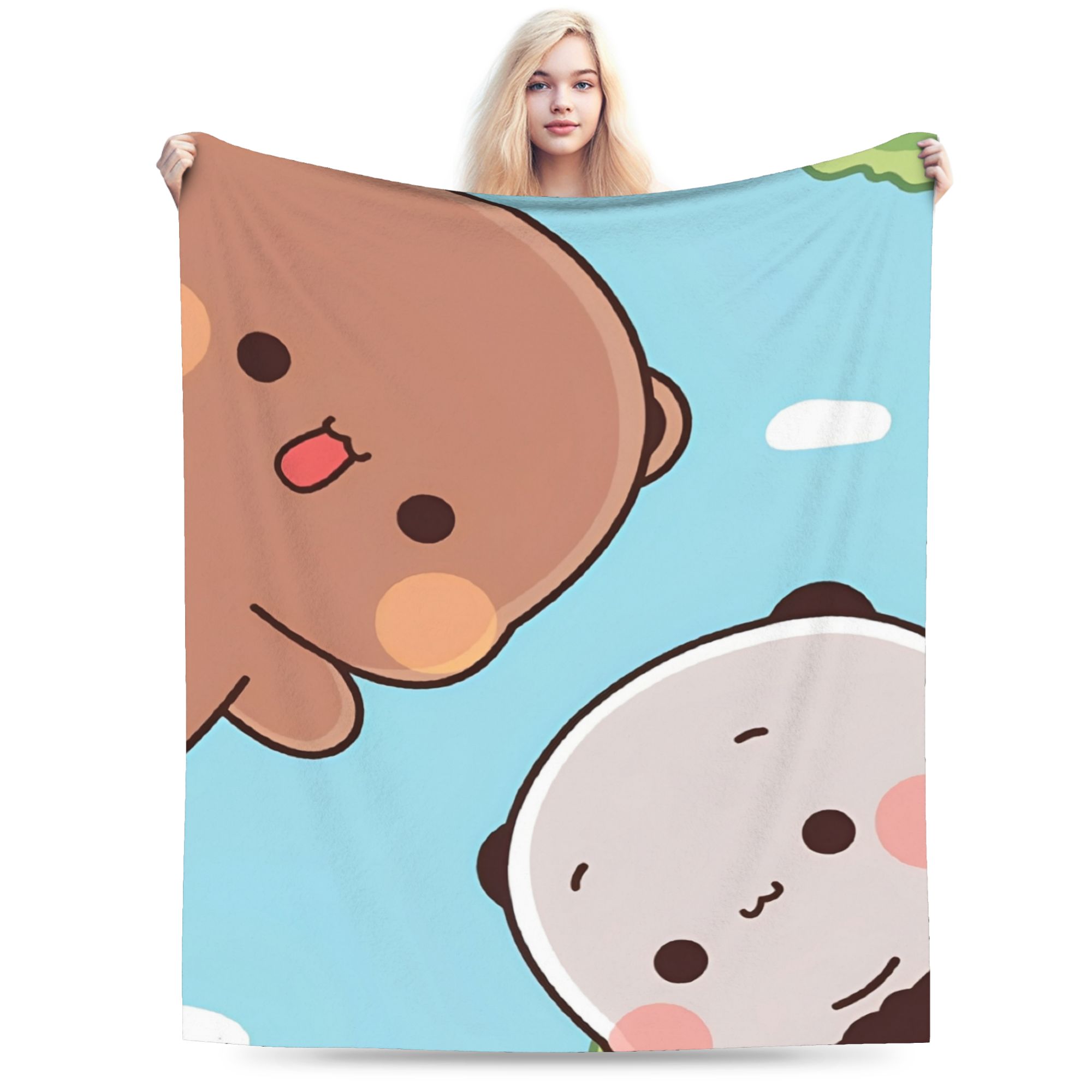 Stylish Bubu Dudu Blanket Super Soft Velvet Comfortable Throw Blanket Machine Washable 75cmx90cm