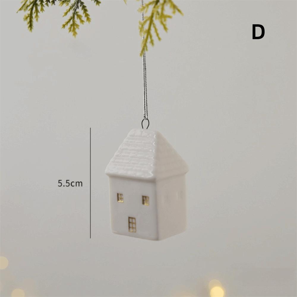 Ceramic Crafts Christmas Ceramic House Pendant Painting Pendant Ornament Merry Christmas Party
