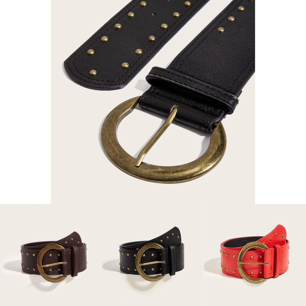 Punk Rock Chain Buckle Belt With Faux Leather Material For Trendy Streetwear