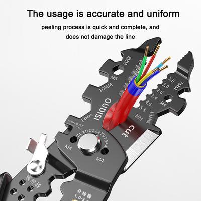 Pince multifonctionnelle, ouverture automatique,   coupe, ressort économe en énergie, fabriquée en     acier pour électriciens, 1,6-5,8 mm, PVC non-s