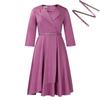 Women's Clothing Autumn and Winter New Fashion V-neck Solid Color Large Skirt High Waist Dress