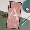 Personalised Name Initial Pink Case For Samsung Galaxy S20 S21 FE S22 Plus S23 Ultra S8 S9 S10 Plus Note 10 20 Ultra Cover