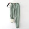 Women's New Winter Solid Color Fleece Large Size Wei Pants Casual Harun Leggings