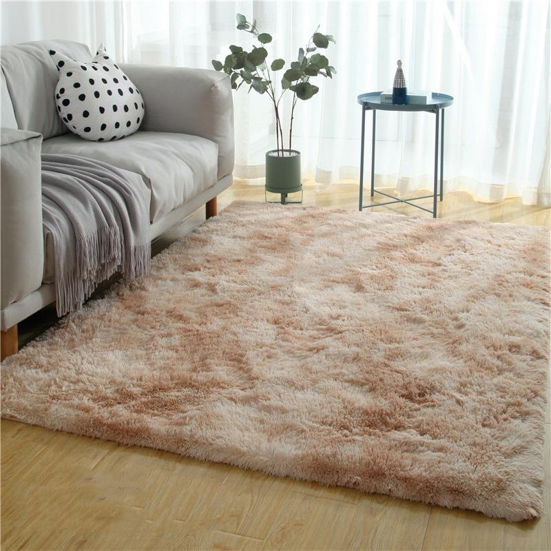 Hand-Dyed Gradient Bedside Blanket, Long-Haired Luxurious Sofa Coffee Table, Bedroom Floor Mat, Home Decoration