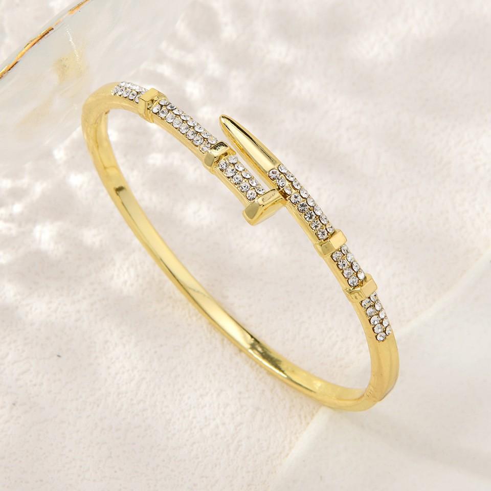 Fashionable and Creative Versatile Nail Simple Open Bracelet One Size(16-22CM)