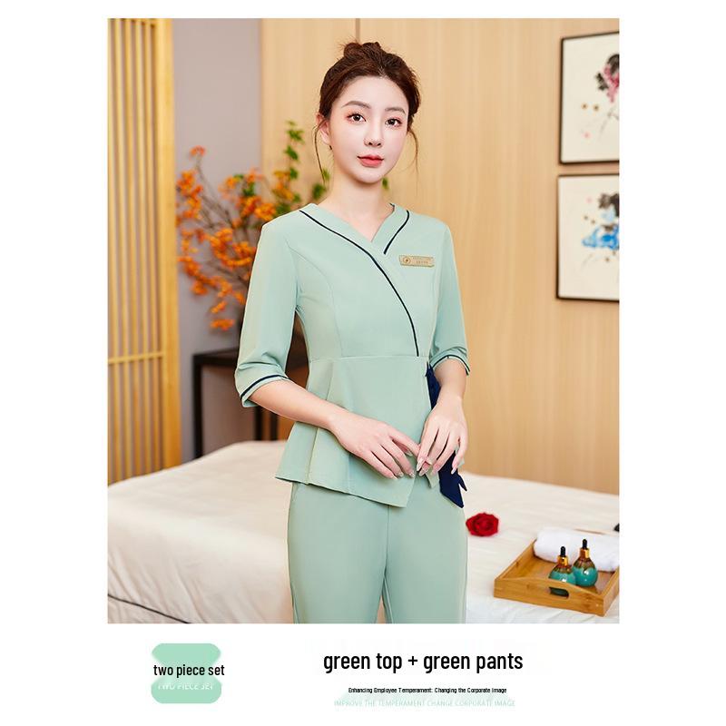 Women's High-End Beauty Spa Technician Pants Set for Head Therapists and Postpartum Recovery.