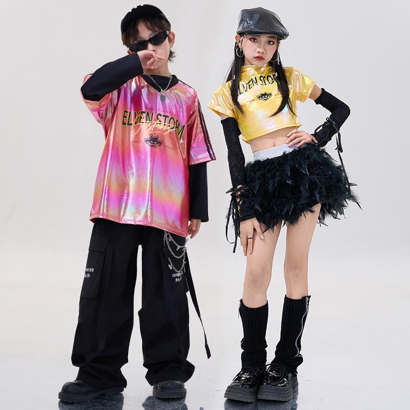 Girls Jazz Clothing Trendy Cool Handsome Children'S Street Dance Trendy Clothing Boys Hip Hop Hiphop New Year'S Day Performance Clothing