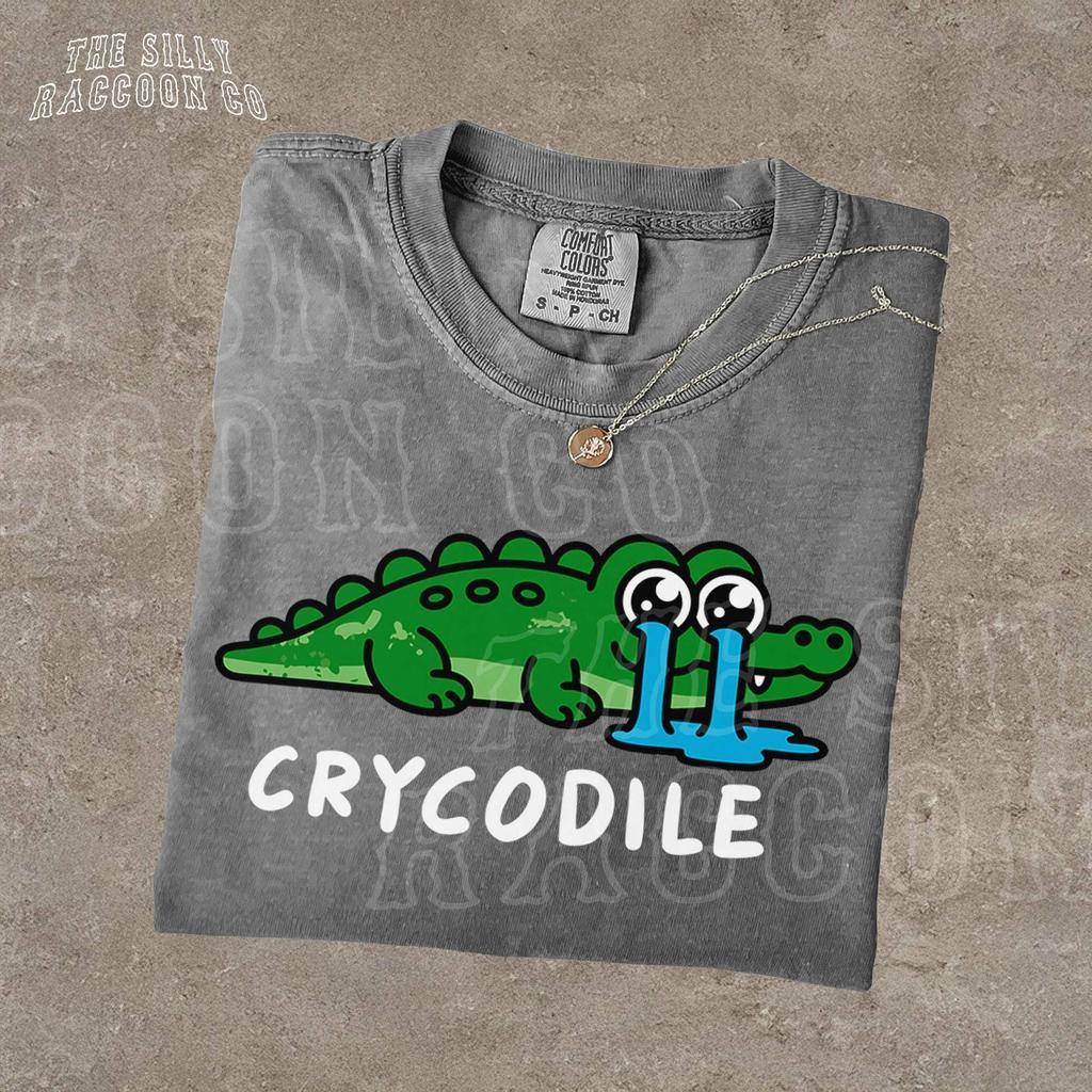 Funny Crocodile Shirt Crycodile Pun Cute Cartoon Gator Gift for Reptile Lover Retro Aesthetic Tee Unisex T Shirt for Men Women