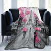 Paris Eiffel Tower French Style Soft Plush Blanket, Flannel Blanket Throw Blanket for Living Room Bedroom Sofa Cover