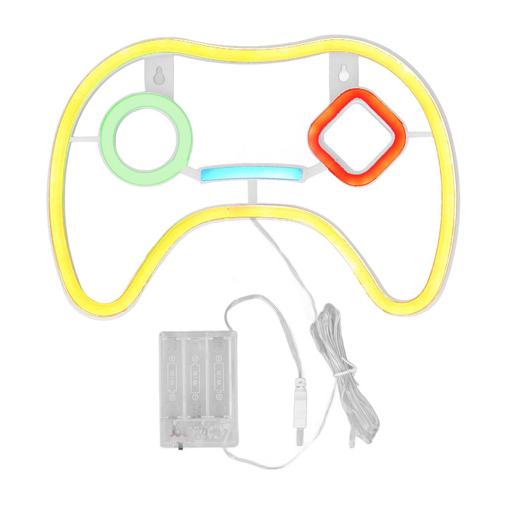 LED Neon Sign Game Controller Shaped 11inx7.5in LED Safe PVC ABS Battery USB Powered Gamepad Neon
