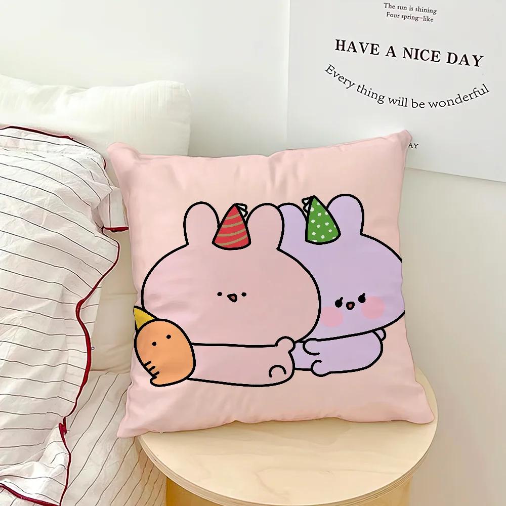 Kawaii A-Asamimichaans Cute Pillow Case Sofa Decorative Home Double-sided Printing Short Plush Cushion Cover