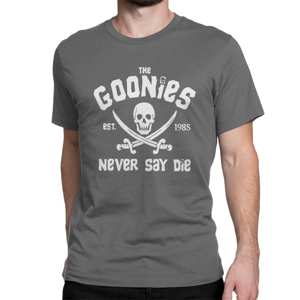 The Goonies T-shirt för män Dödskalle Vintage Ren bomull T-shirts Rund hals Kortärmad T-shirt Plus Size Toppar