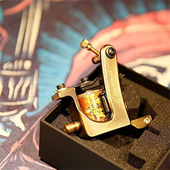 Dragonhawk 2 Brass Tattoo Machine Straight Shader Circle Liner with 2