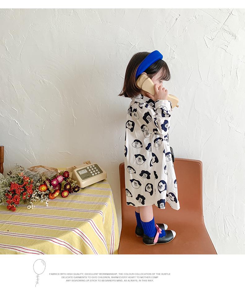 2026 Spring Korean Style Girls' Polka Dot Cotton Dress – Stylish, Loose Children's Clothing
