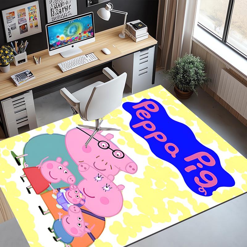 Peppa Pig Pattern Rug, Indoor/Outdoor Mat, for Picnic, Gameroom, Bedroom, Office, Living Room, Home Decor Carpet, Birthday Gift