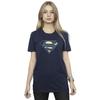 DC Comics Womens/Ladies Superman Indigo Blue Logo Cotton Boyfriend T-Shirt