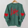 Ladies' Casual And Fashionable Round Neck Top With Valentines Print Hooded T,shirt Long Sleeved Sweatshirt