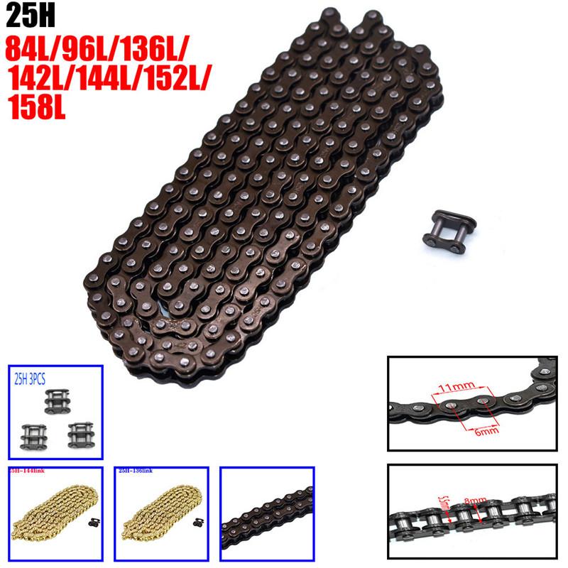 84 96 136 142 144 152 158 Link 25H Chain with Spare Master 47cc 49cc 2 Stroke Engine ATV Quad Go Kart Dirt Pocket Mini Motor