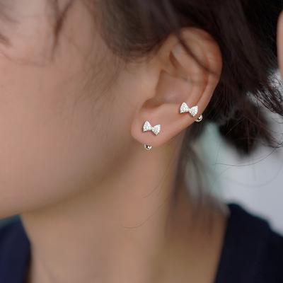 Charmante kleine Ohrstecker mit Schleife für Frauen, exquisiter Stift, Schraubkugel, süße Ohrstecker aus Knochen, trendiger Ohrschmuck für Mädchen
