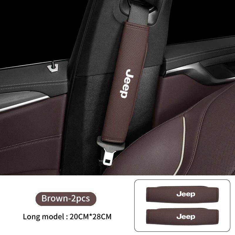 For Jeep Breathable Car Seat Belt Padding Pad Interior Accessories For Jeep Wrangler Renegade Compass Grand Cherokee JK Patri