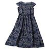 Summer New Literary and Loose Cotton and Linen Printing Round Neck Short-sleeved Dress Women's Clothing Medium and Long #