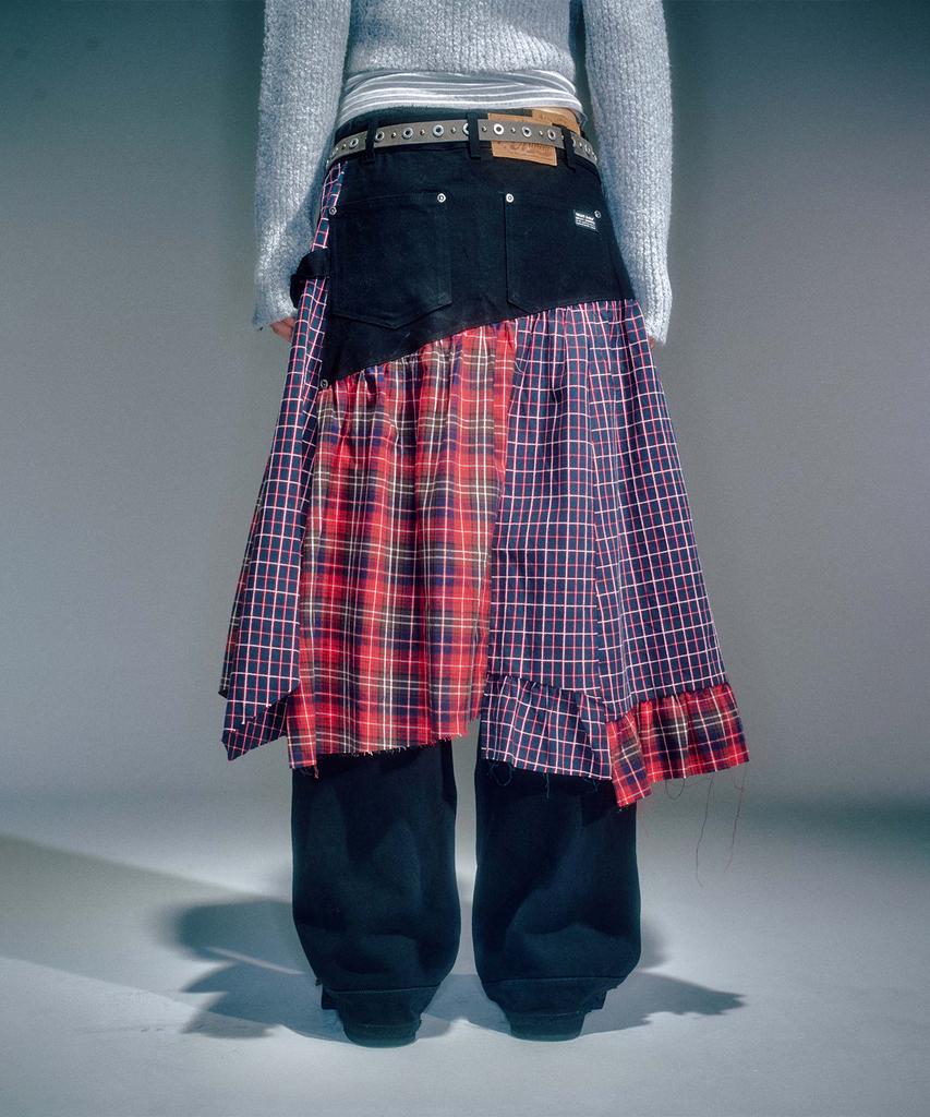 Beikeonteuakaibeu Mira Mixed Wrap Skirt Black