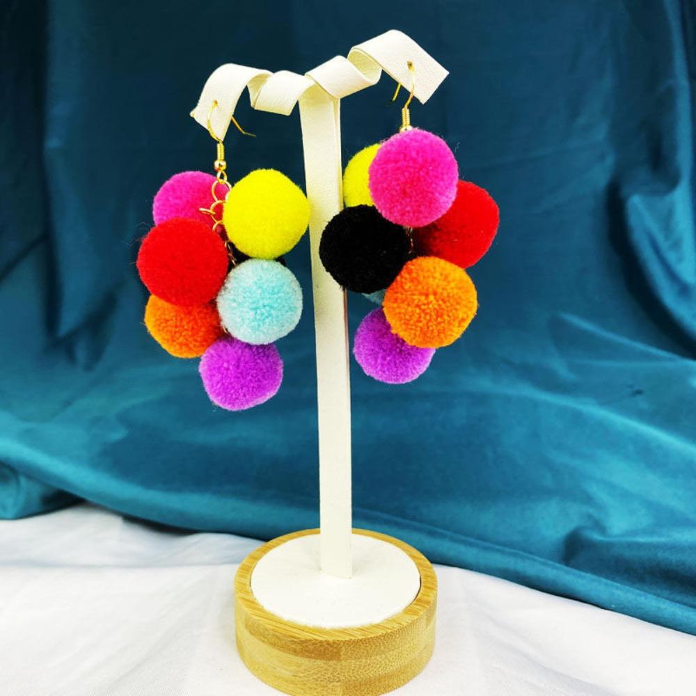

Dopamine Colorful Pom Pom Dangle Earrings Long Fluffy Ball Drop Earrings for Women Fashion Party Daily Aesthetic Jewelry Gifts
