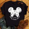 Disney Cartoon 2025 Travel Pattern Printed T-Shirt Summer Women's Casual Tops T-Shirt Fashion Clothing Harajuku Y2k T-Shirt