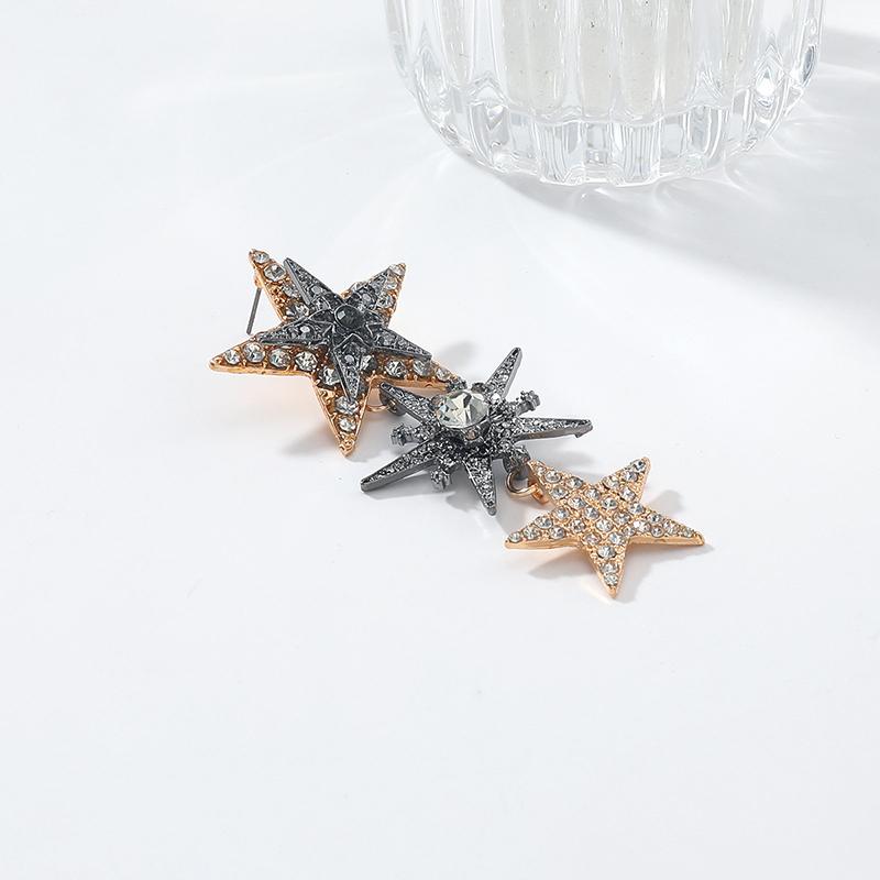 Sparkly Crystal Rhinestone Stars Drop Earrings For Women Fashion Holiday Party Jewelry Gifts
