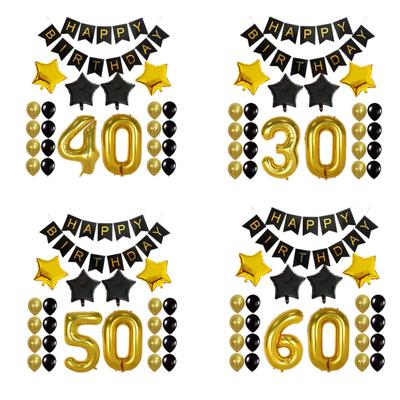 Set di palloncini per feste di compleanno con pellicola Alubolujiaum, palloncino a forma di stella a cinque punte, numero grande da 40 pollici