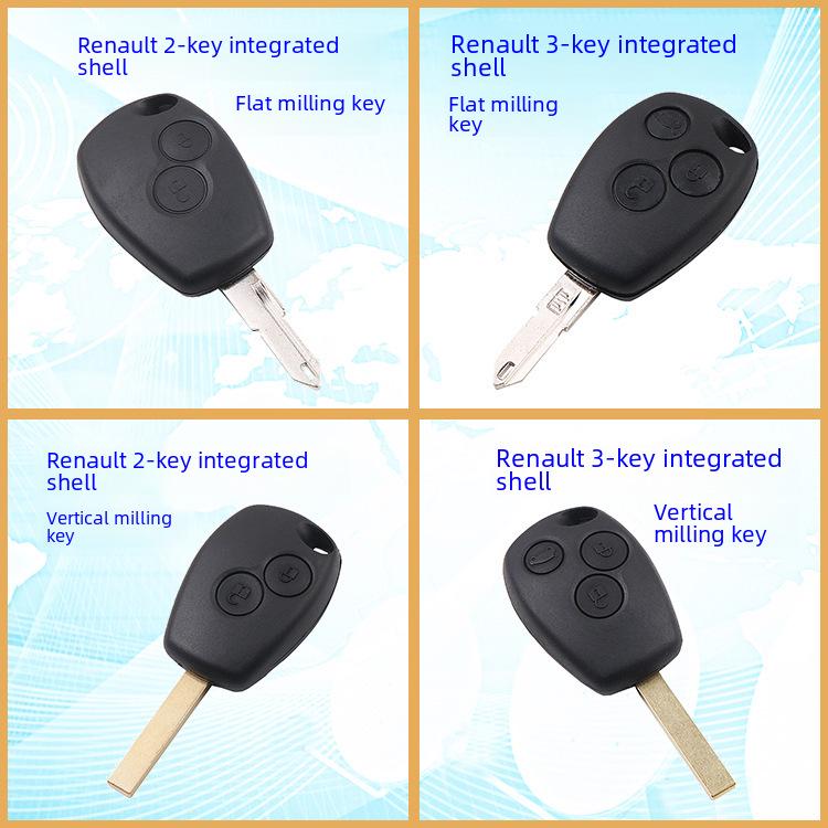 Renault Fjernkontroll Nøkkelhus Erstatning for Integrerte og Chip-nøkler