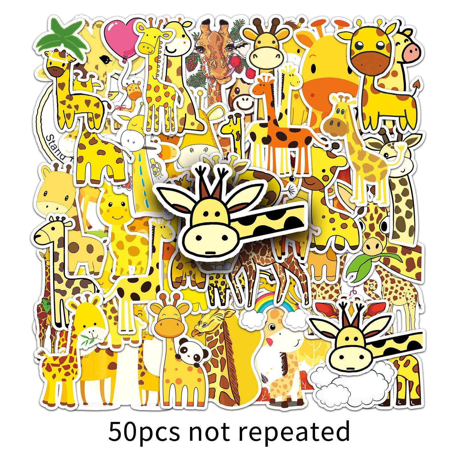 

50 Giraffe Doodle Cartoon Cute Animal Children s DIY Skateboard Water Cup Luggage Stickers