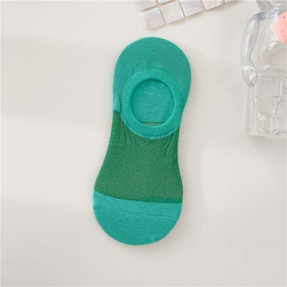 5Pairs Invisible Ice Silk Boat Socks Non-Slip Transparent Summer Ankle Socks Hosiery Breathable Women Short Tube Sock Girl