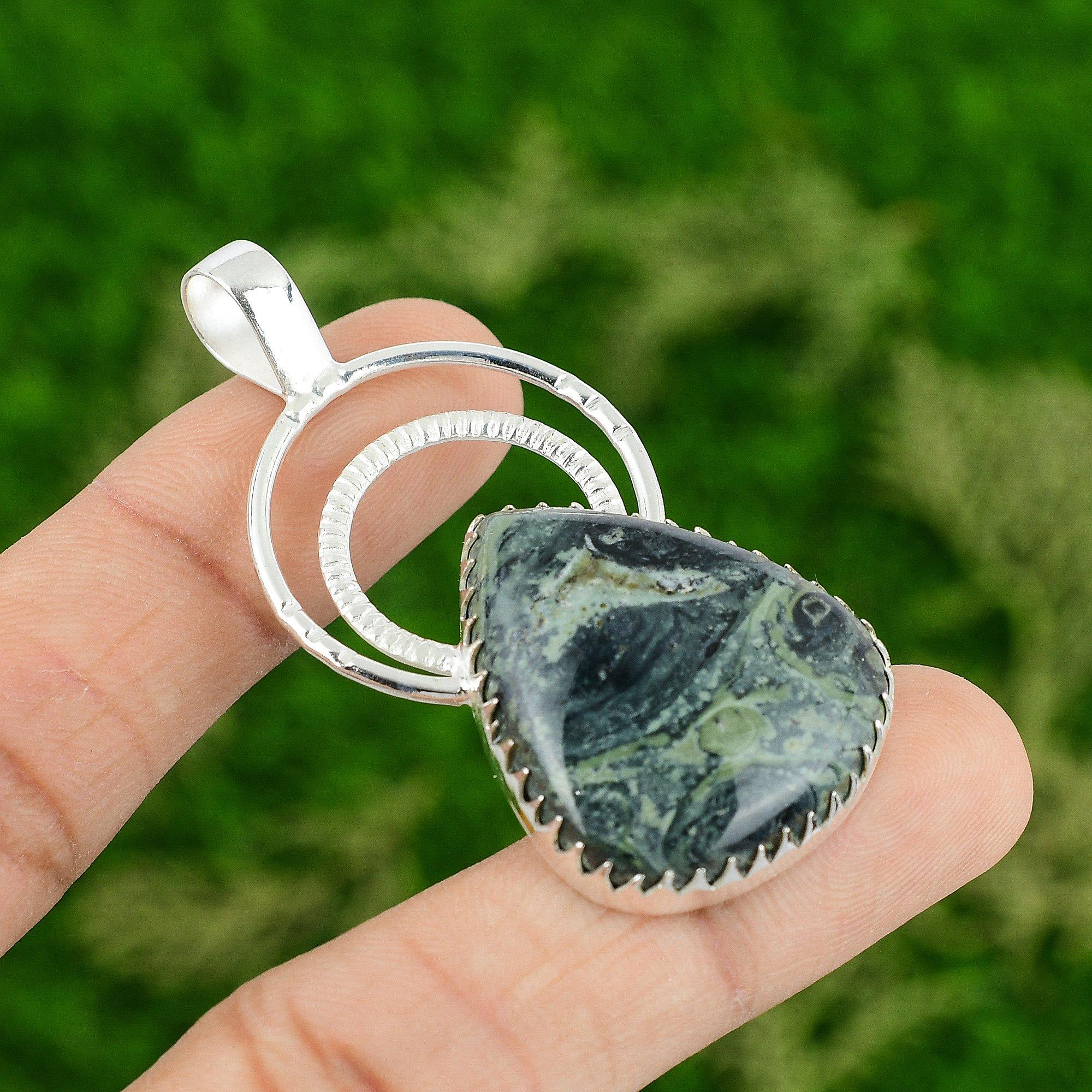 

Friendship Day Deal Sterling Silver Kambaba Jasper Gemstone Wife Pendant Jewelry