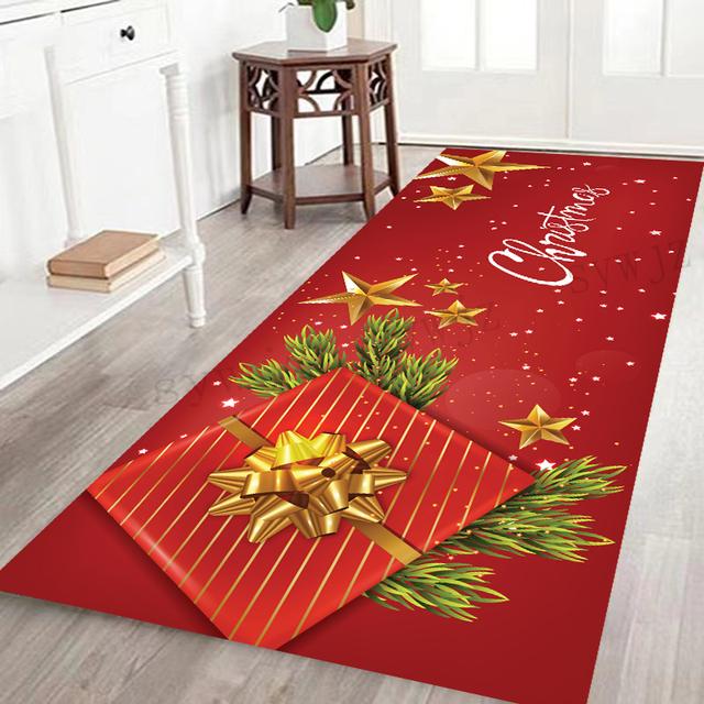 Christmas Living Room Floor Mat Home Atmosphere Decoration Restaurant Rectangular F Door Mat Bedroom Carpet Year Gift