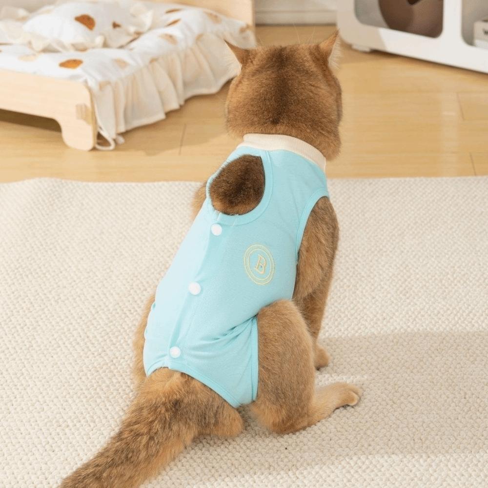 High Elasticity Cat Sterilization Suit Soft Thin Fabric Pet Anti-Licking Vest Breathable Comfortable Pet Weaning Suit Daily Wear