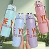 1PC Be You World Will Adjust Pattern 750ml Color Plastic Sports Water Bottle Leakproof Flip Straw Lid Suitable for Sports Office Home Use