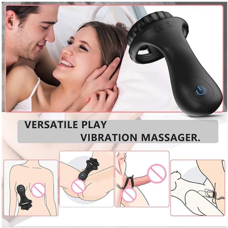 Neue Männliche Penis Ring Vibrator Slilicone Dual Cock Ring Perineum Stimulator Verzögerung Ejakulation Sex Spielzeug für Männer Paare Erwachsene Waren 18