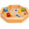 Children's Sandbox - GINGER HOME - Octagonal - 4 Integrated Seats - Fir Wood 134.5×134.5×19.5 Cm