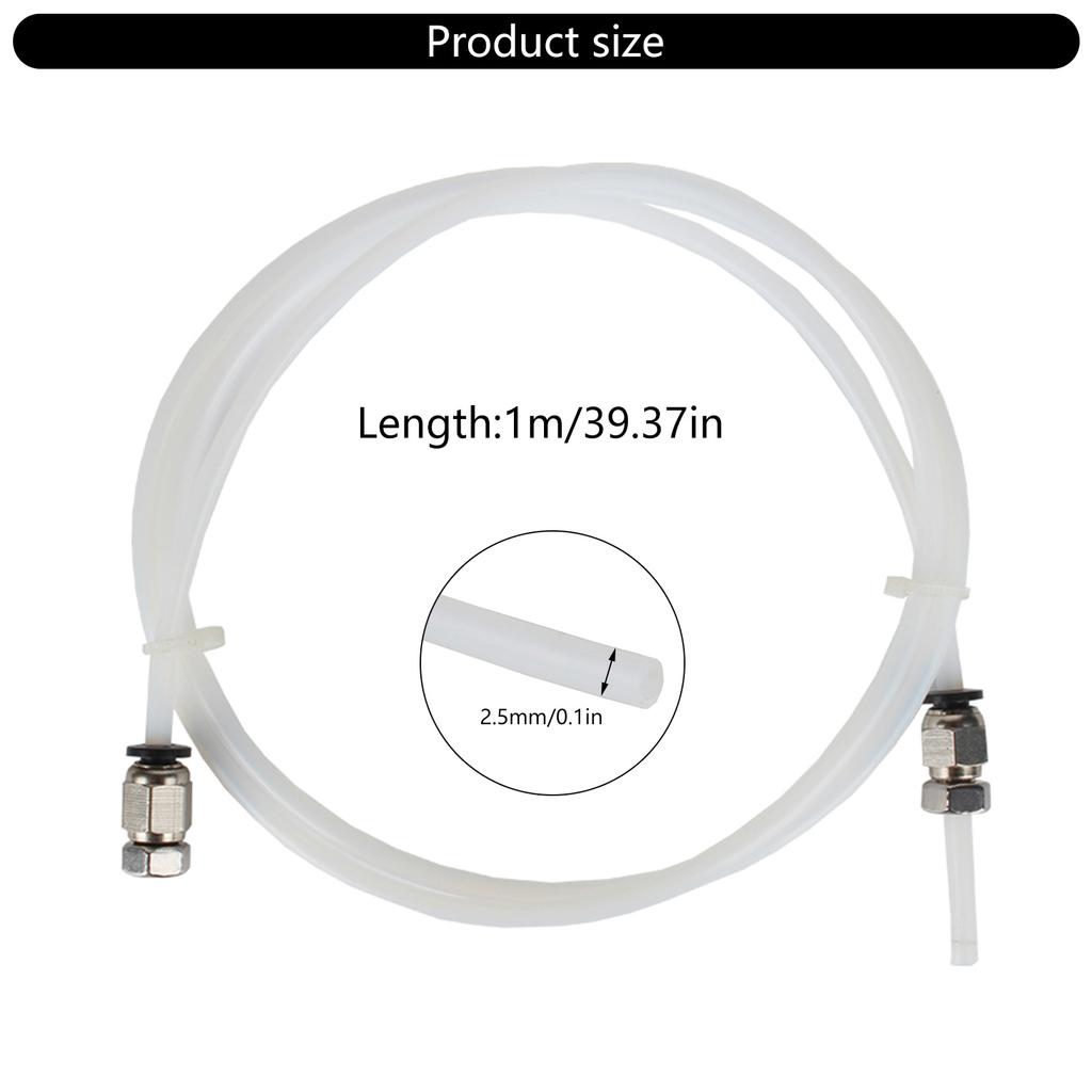 3D Printer Filaments Dry Box Tubing Part With Smooth 2.5x4mm Feed Tube and Dust Proof Plugs 2.5x4mm 100CM