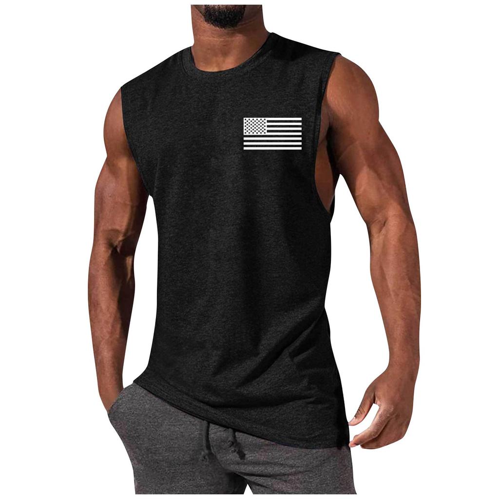 Men's Summer Fashion Casual Sleeveless Vest Tops Men's Summer Printed Sleeveless Vest
