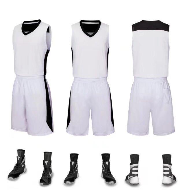 Wholesale basketball jersey set Customized children s jersey Training vest Student basketball sports game jersey Breathable Size 8 (height 100-110cm) белый