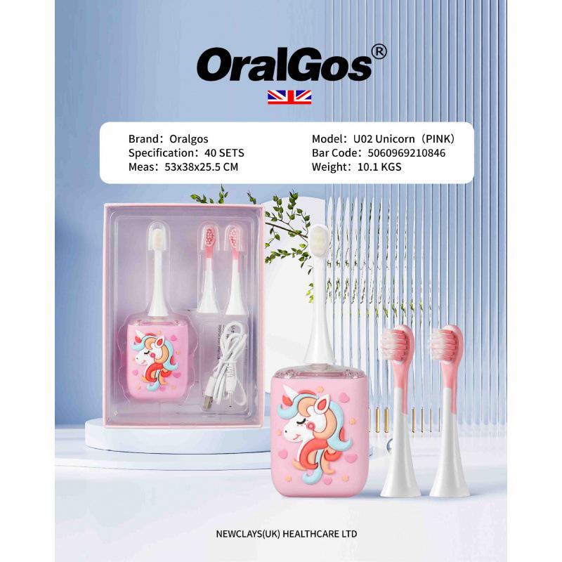 מברשת שיניים חשמלית לילדים עם עיצוב מצויר של אסטרונאוט, דינוזאור וחדי קרן