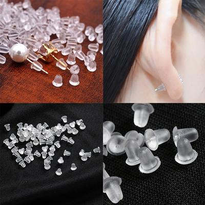 100 teile/paket Weiche Silikon Transparent Ohr Stecker Langlebig Wiederverwendbare Anti-off ohr stecker Schmuck Zubehör