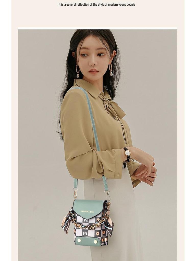 2024 Damska Transgraniczna Torba na Telefon Komórkowy o Dużej Pojemności: Torba listonoszka z podwójną komorą, wysokiej klasy, pionowa, prosta.