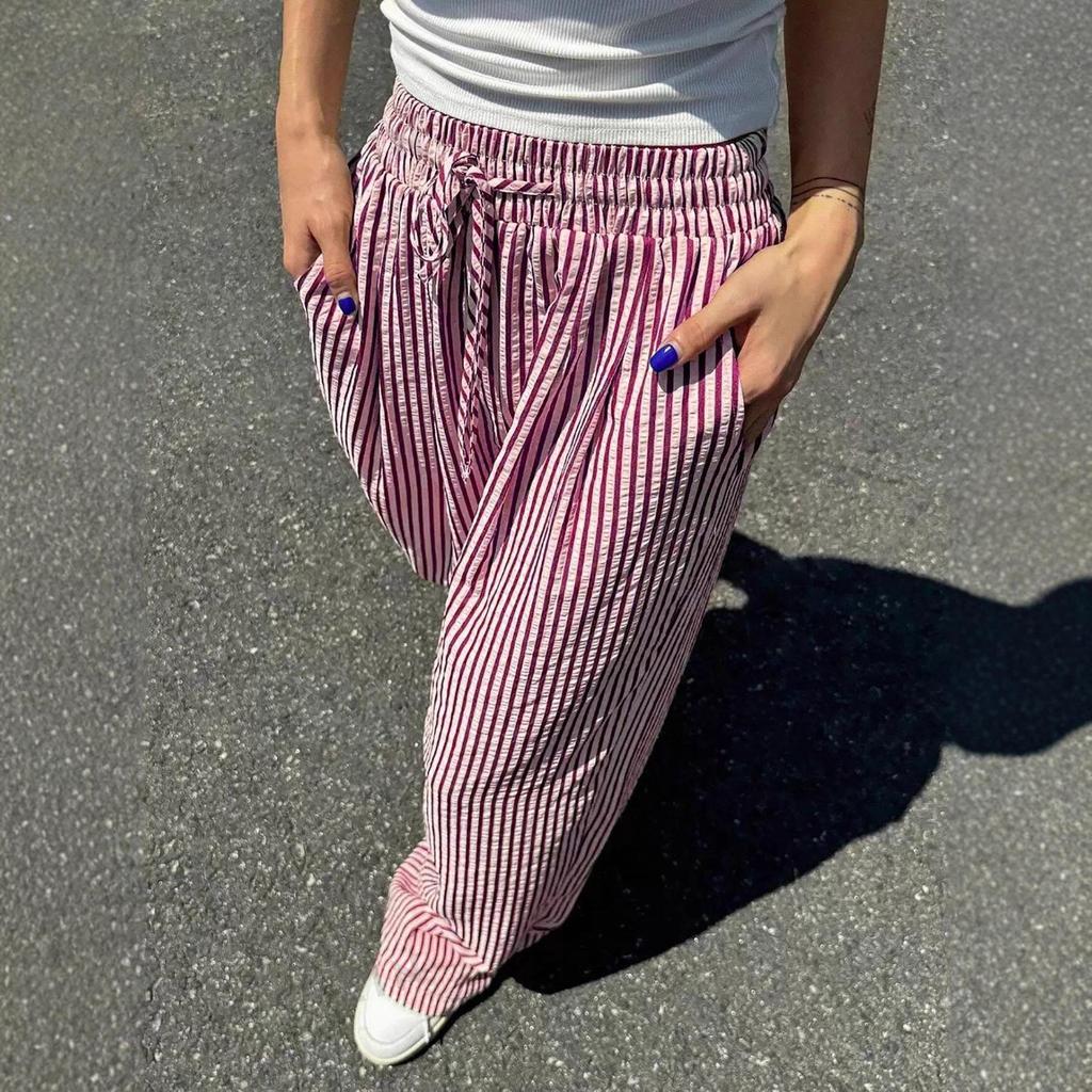 Striped Casual Long Pants - 2025 European & American Women's Fashion