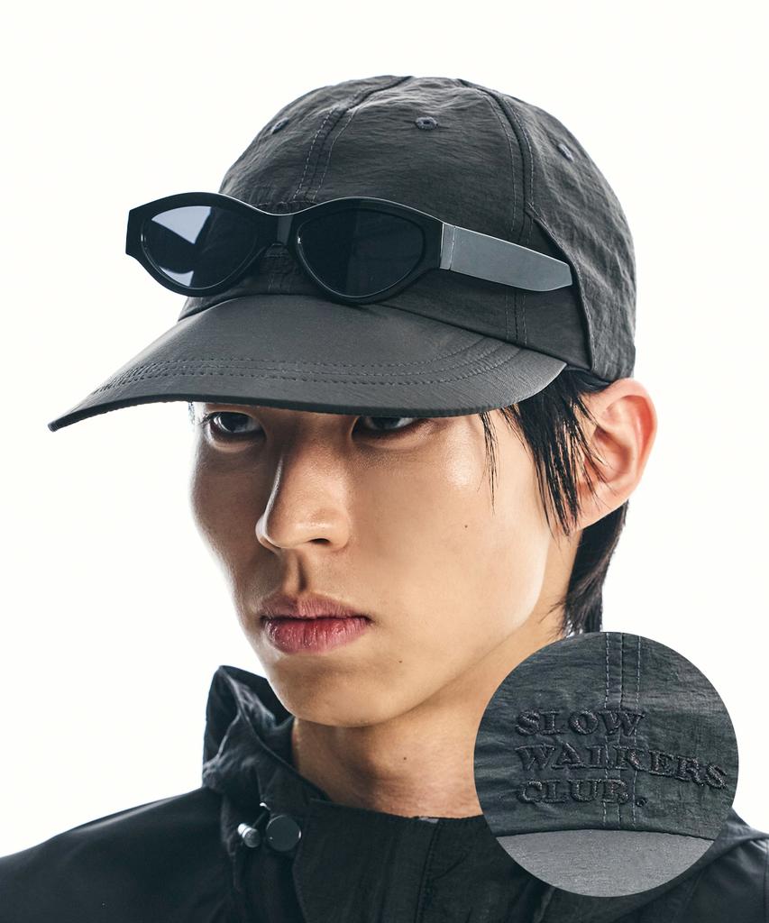 SSY Slow Workers Club Nylon Long Bill Cap Black