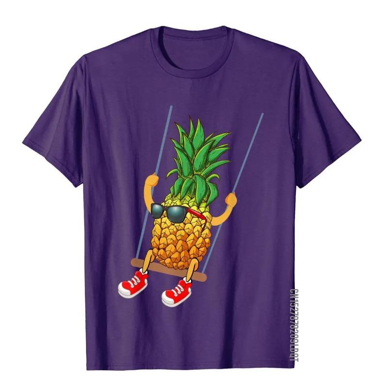 Funny Swinging Pineapple Swinger T-Shirt Prevailing Men T Shirt Simple Style Tops Shirts Cotton Vintage T-Shirts Men’s