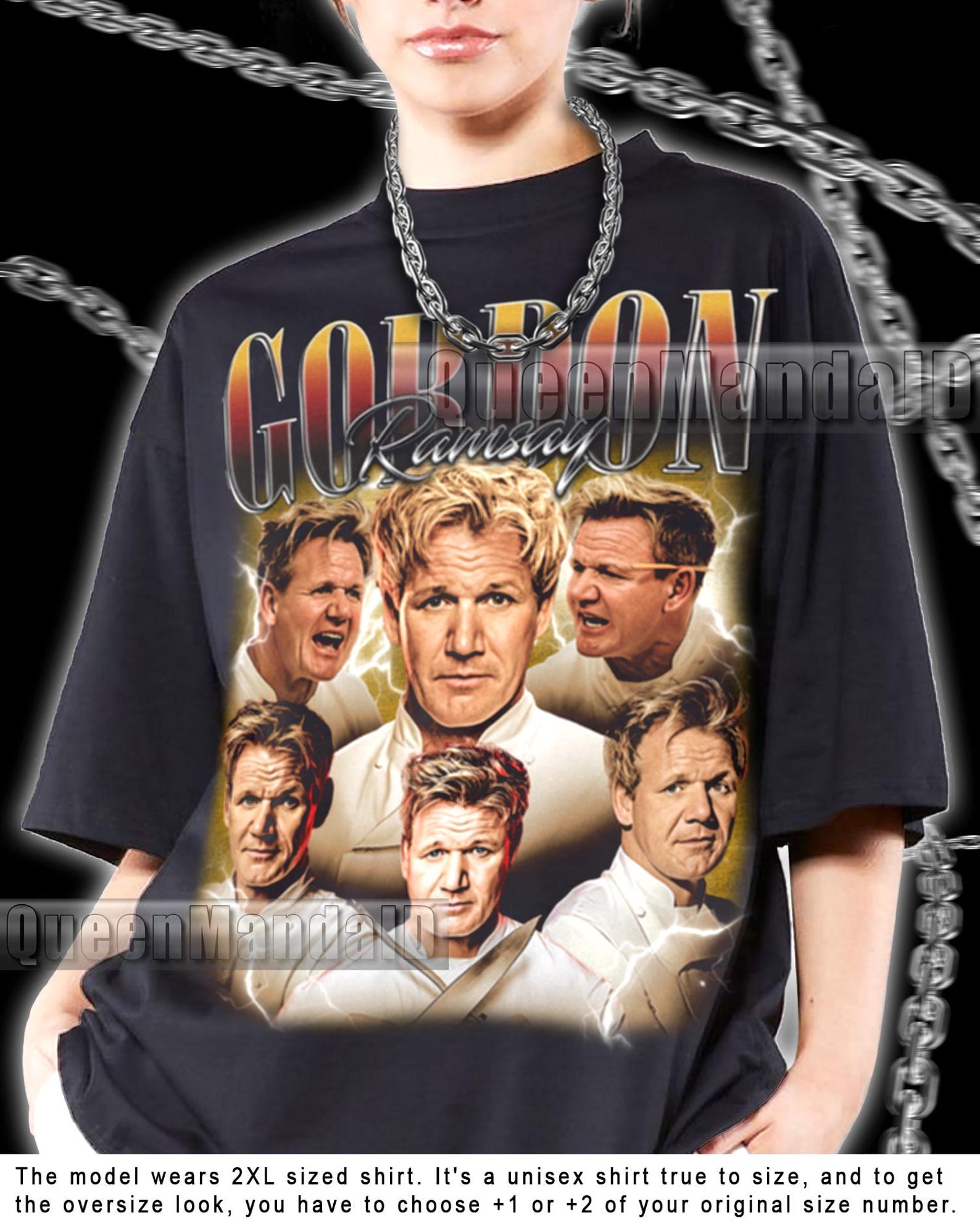 Gordon Ramsay 90s Retro Collage Shirt, Unisex Vintage Fan Tee PK24 S